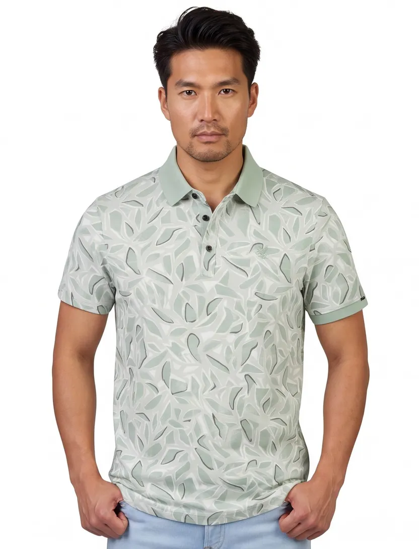 Poloshirt Vanguard groen grafisch geprint