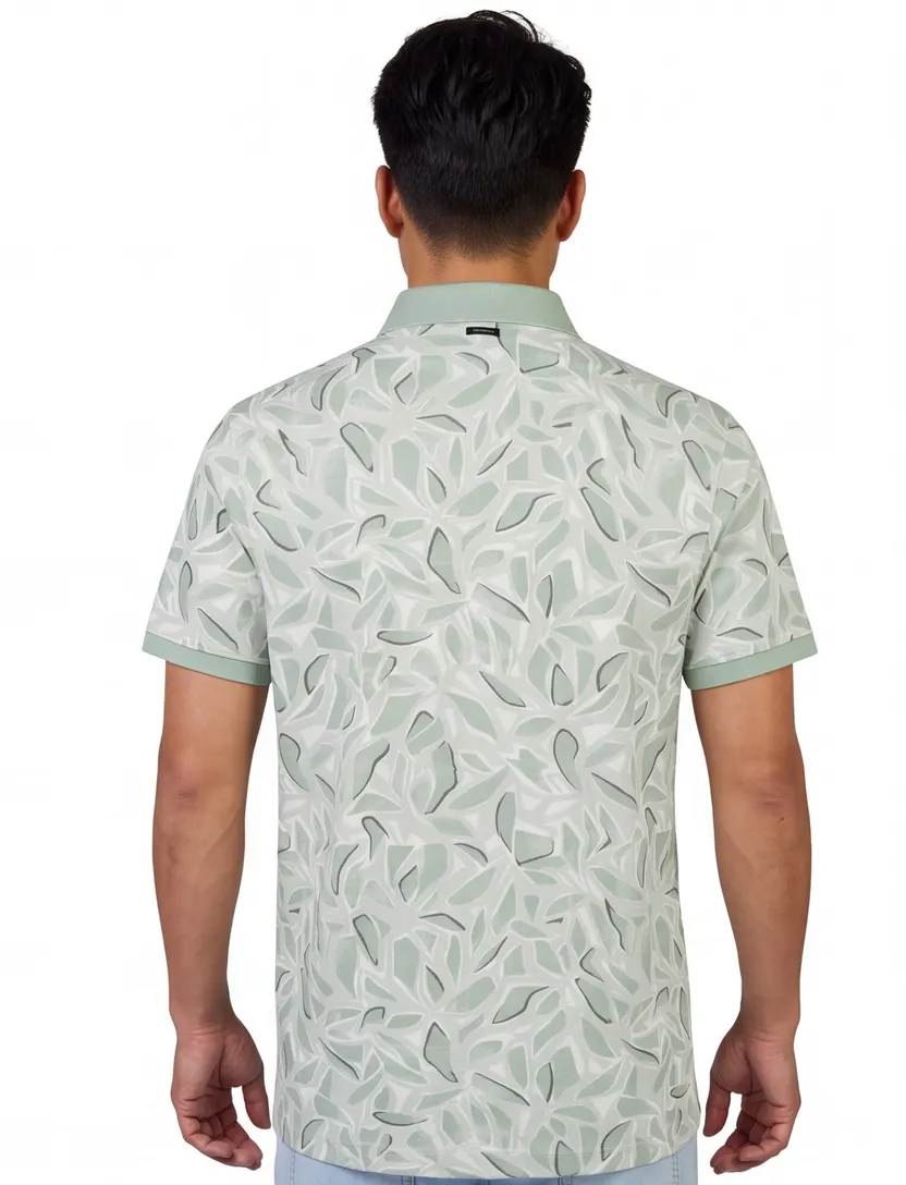 Poloshirt Vanguard groen grafisch geprint