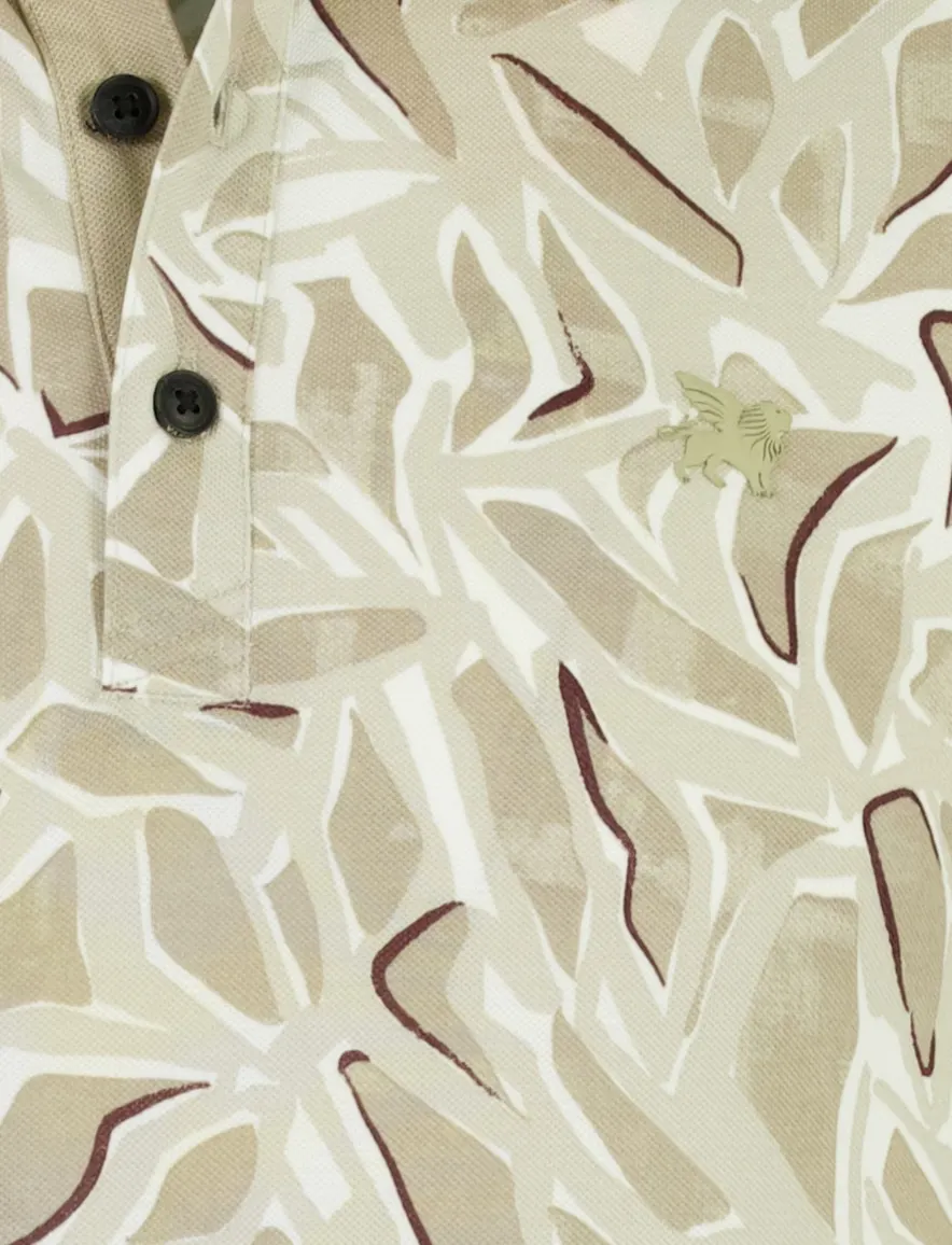 Vanguard poloshirt beige geprint