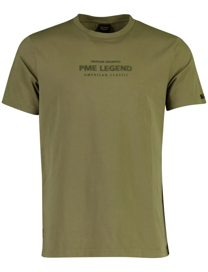 PME Legend T-shirt ronde hals olijfgroen