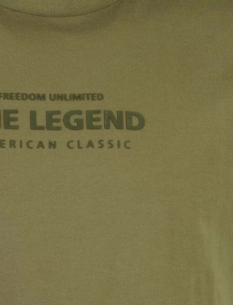 PME Legend T-shirt ronde hals olijfgroen
