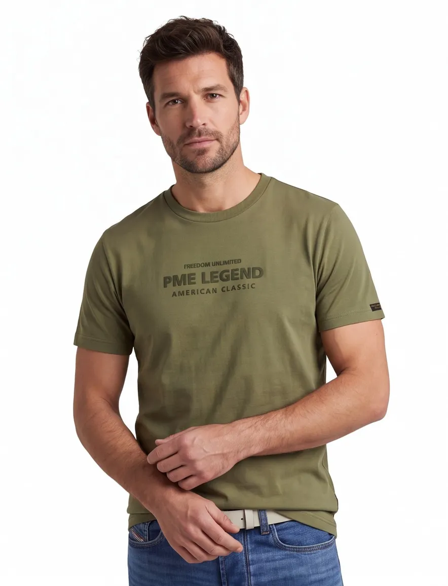 PME Legend t-shirt groen ronde hals