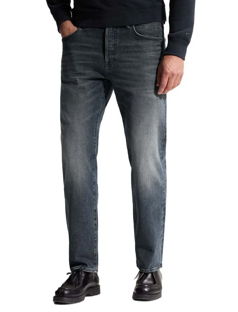Broek Cast Iron Steeper blauw gemêleerd spijker