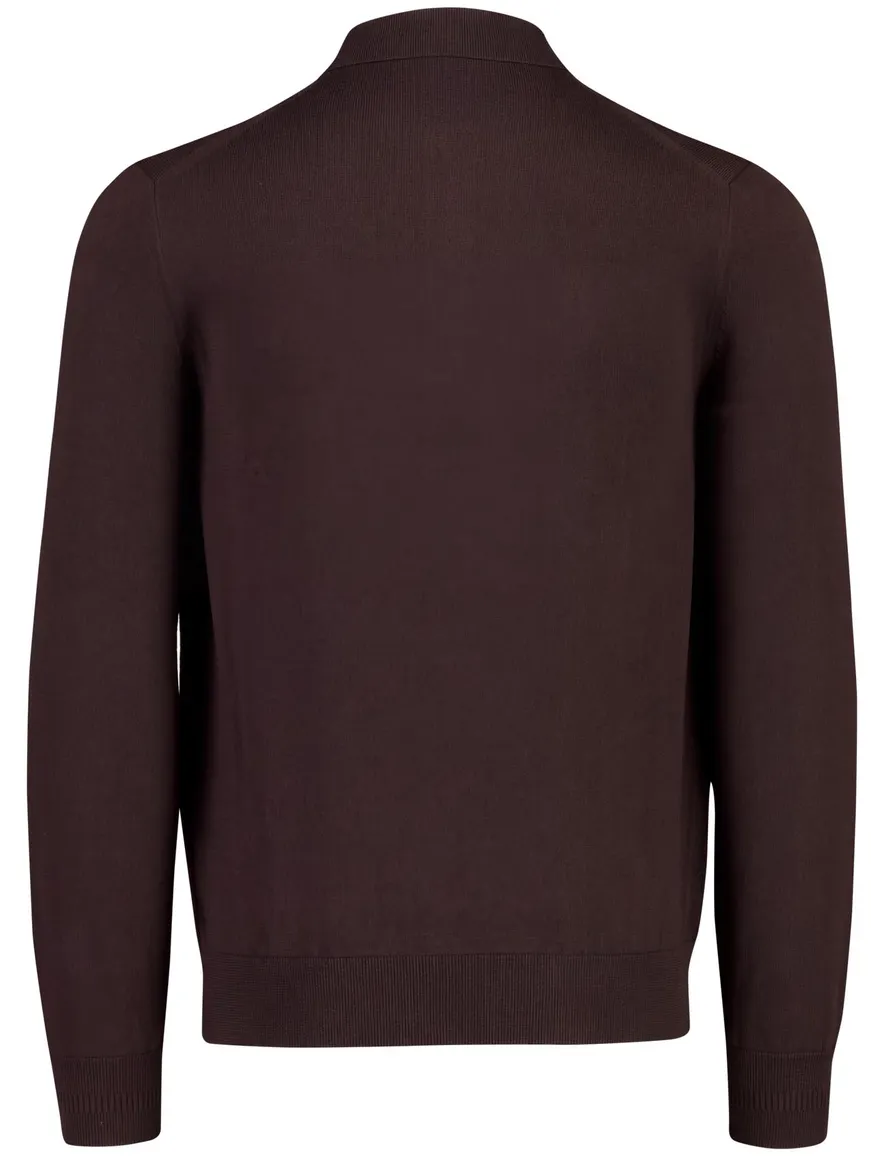 Fred Perry gebreid wollen poloshirt bruin