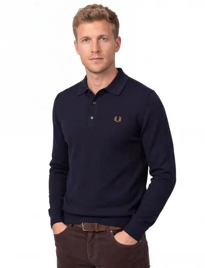 Fred Perry Poloshirt Fred Perry donkerblauw wol