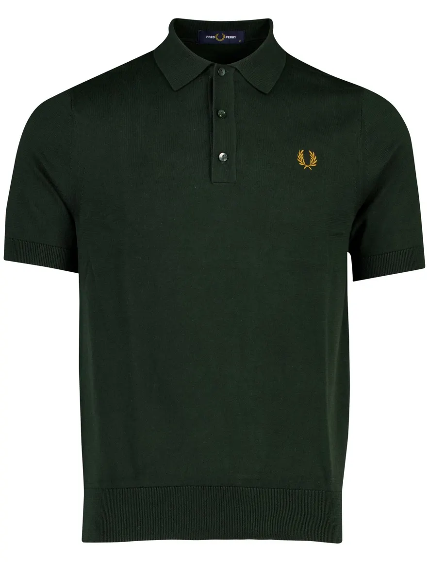 Fred Perry poloshirt donkergroen effen