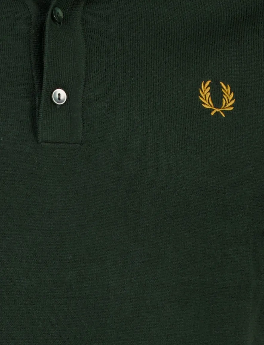 Fred Perry poloshirt donkergroen effen