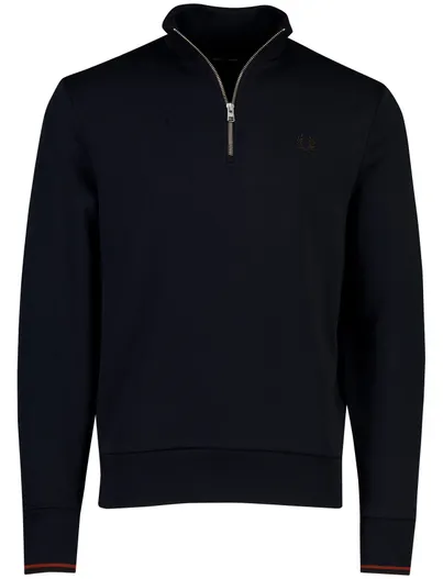 Fred Perry Fred Perry trui half zip donkerblauw katoen