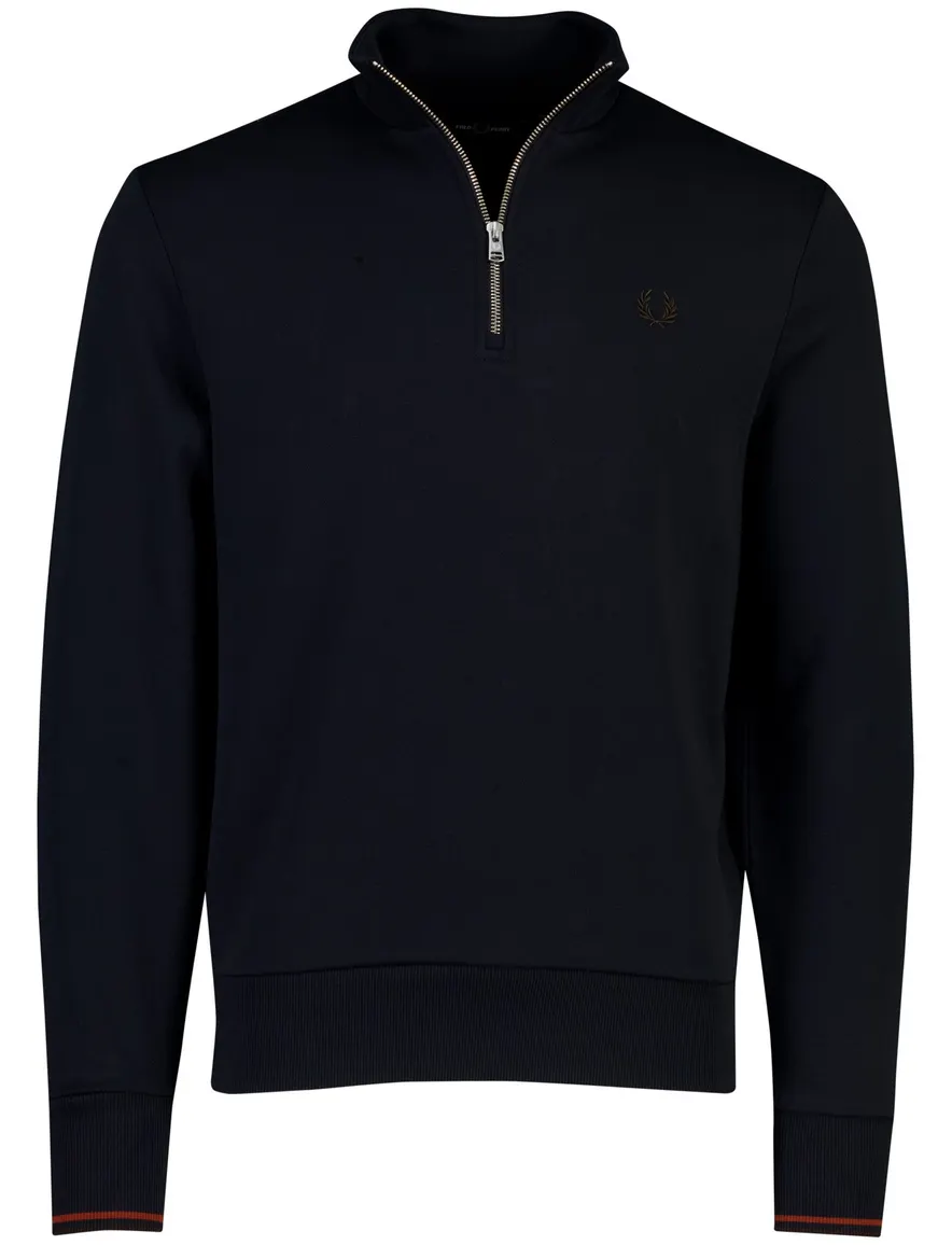 Fred Perry trui half zip donkerblauw katoen