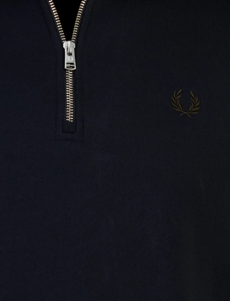 Fred Perry trui half zip donkerblauw katoen