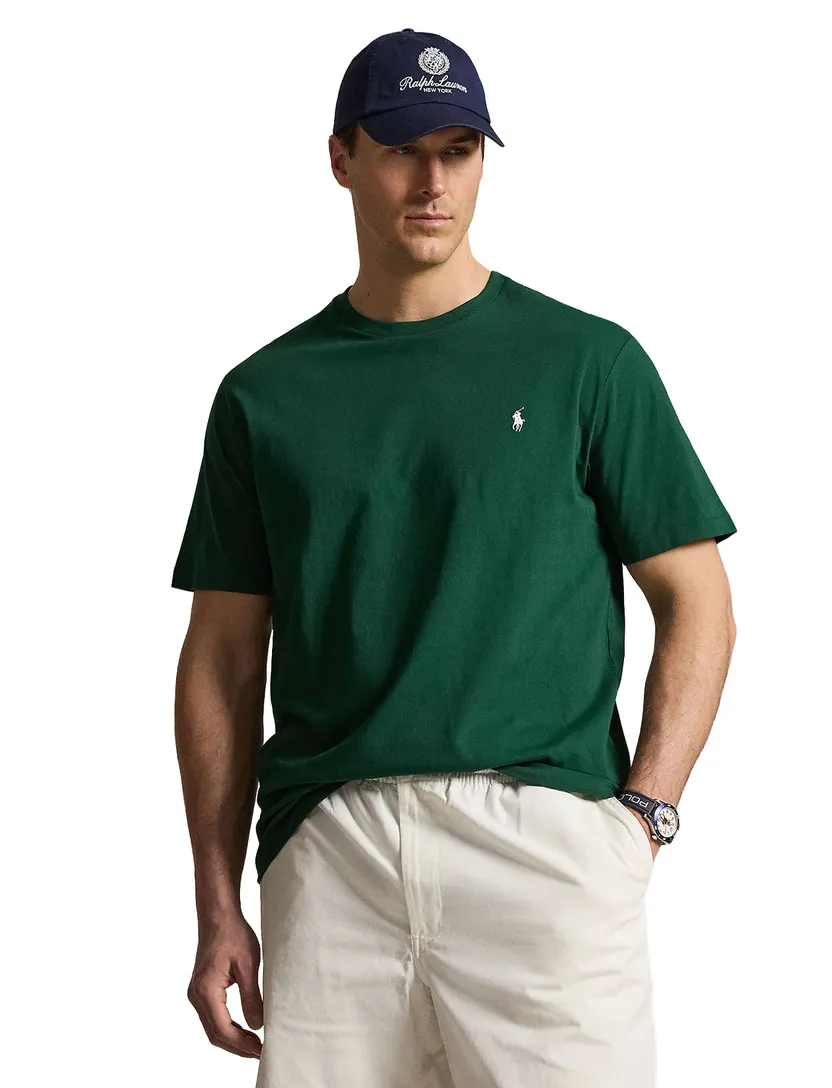 T-shirt Polo Ralph Lauren Big & Tall donkergroen wijde fit