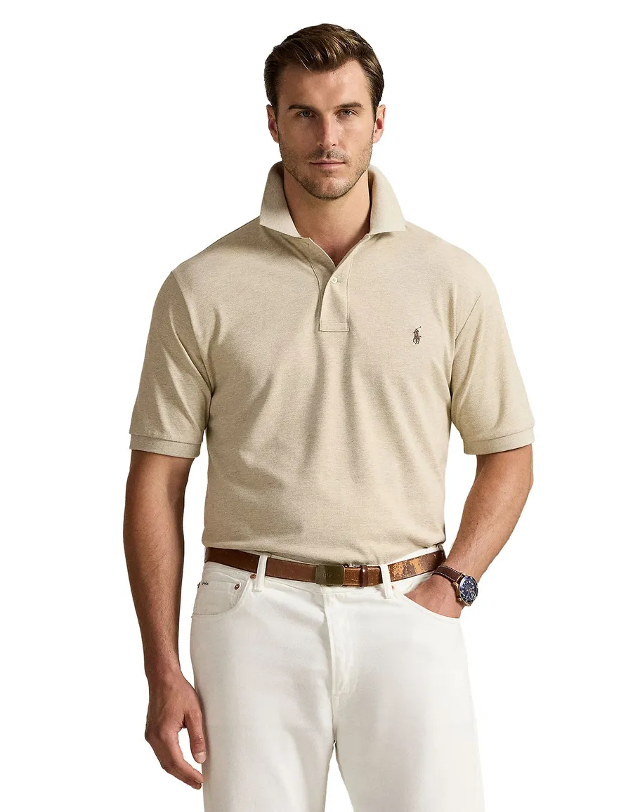 Beige gemêleerd poloshirt Polo Ralph Lauren pique
