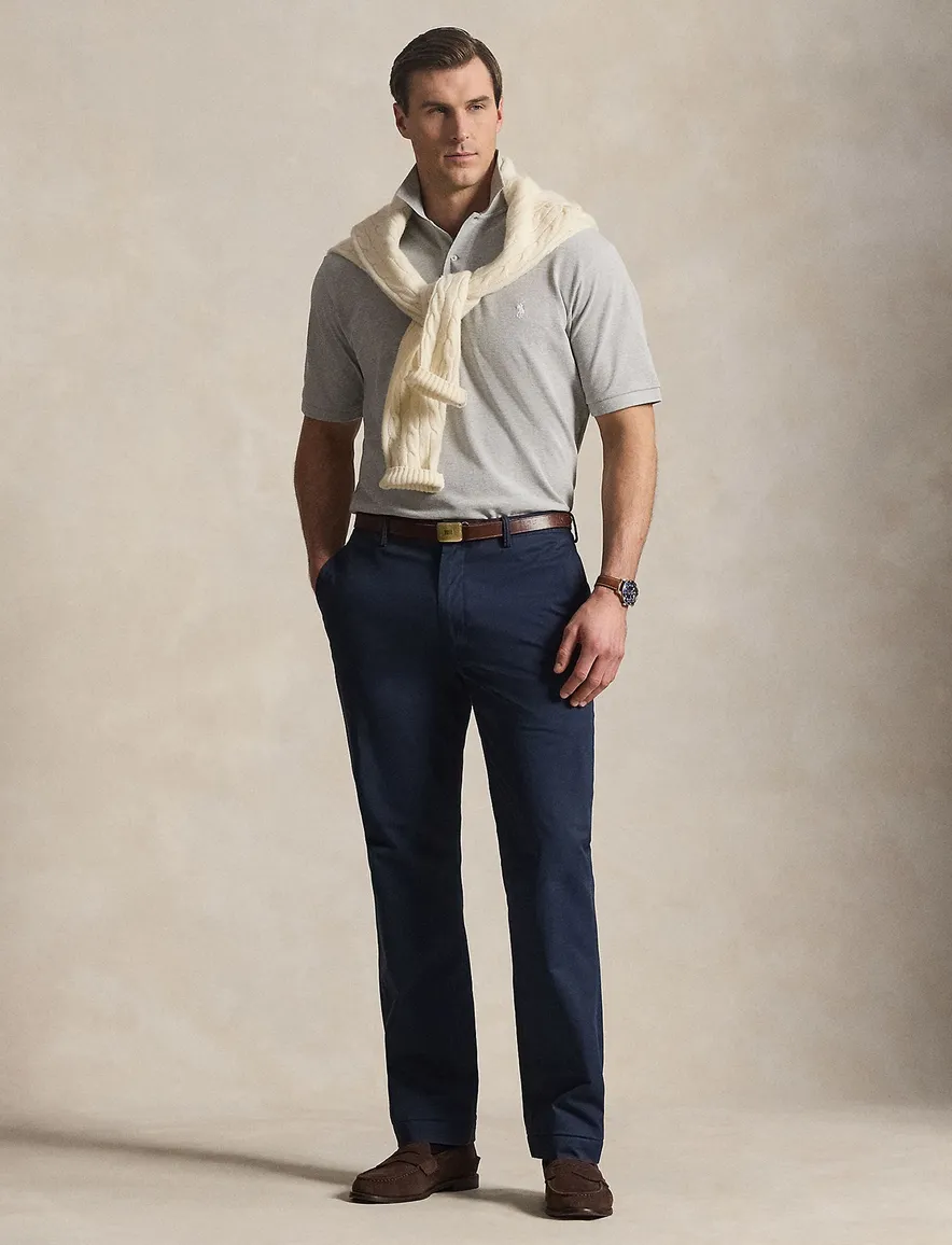 Grijs gemêleerd poloshirt Polo Ralph Lauren Big & Tall