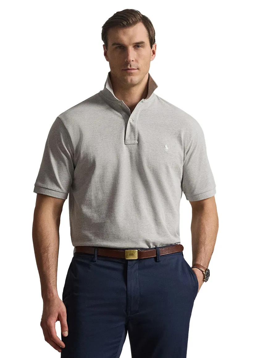 Grijs gemêleerd poloshirt Polo Ralph Lauren Big & Tall