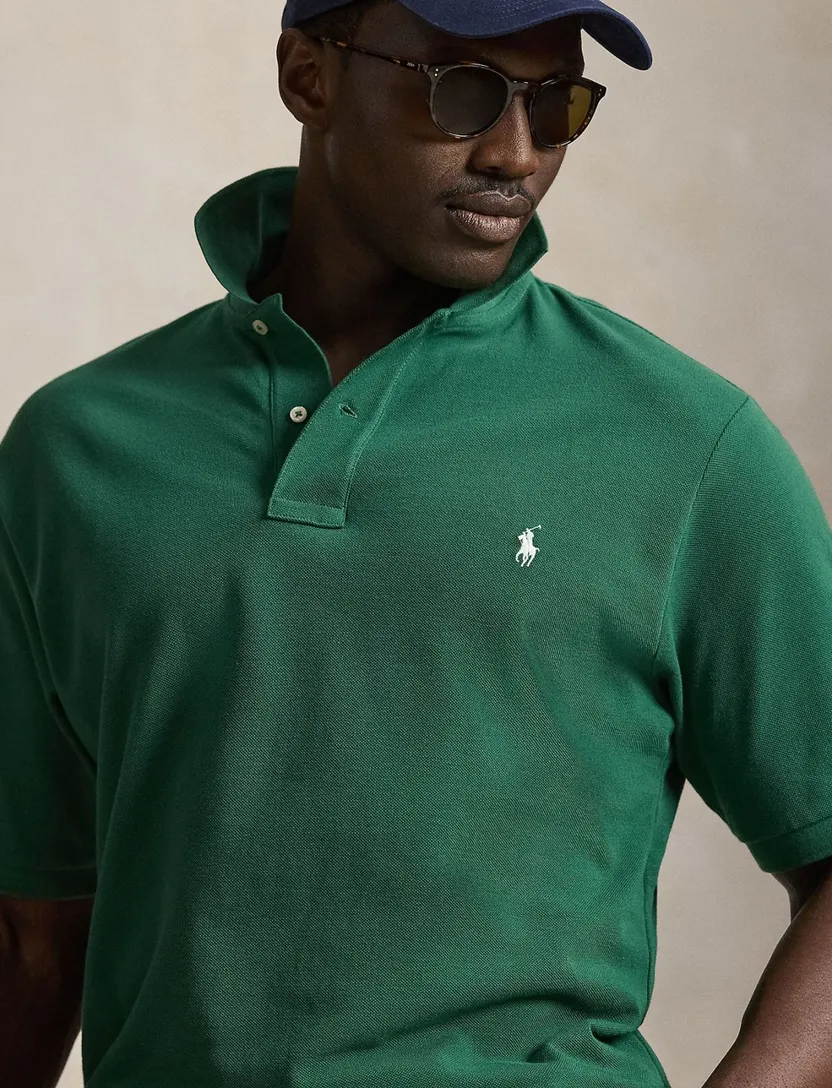 Polo Ralph Lauren Custom Slim Fit poloshirt groen pique