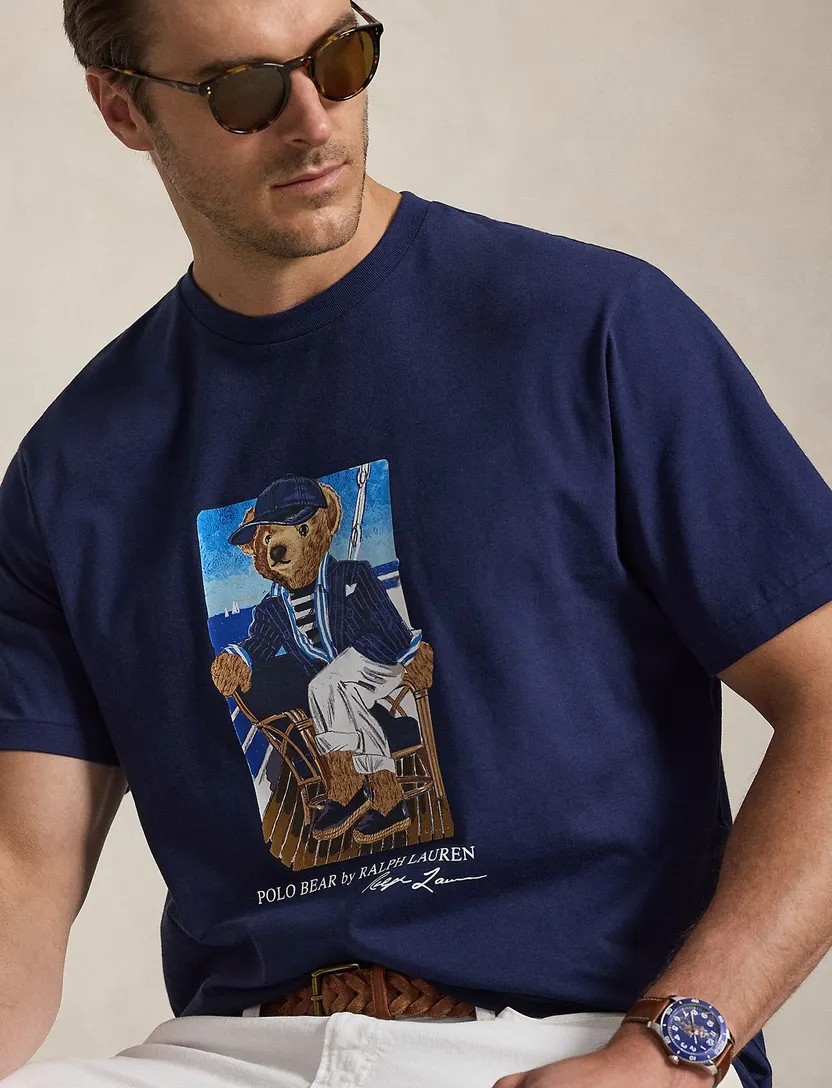T-shirt Polo Ralph Lauren donkerblauw wijde fit