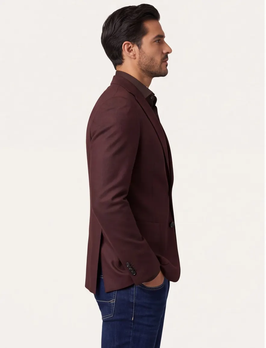 Dressler Sendrik colbert bordeaux gemeleerd wol