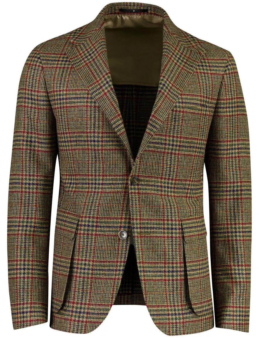 Dressler colbert khaki geruit