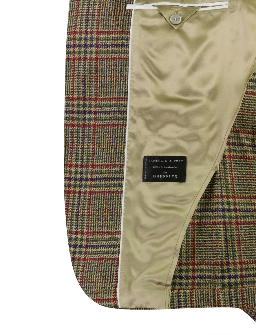 Dressler colbert khaki geruit