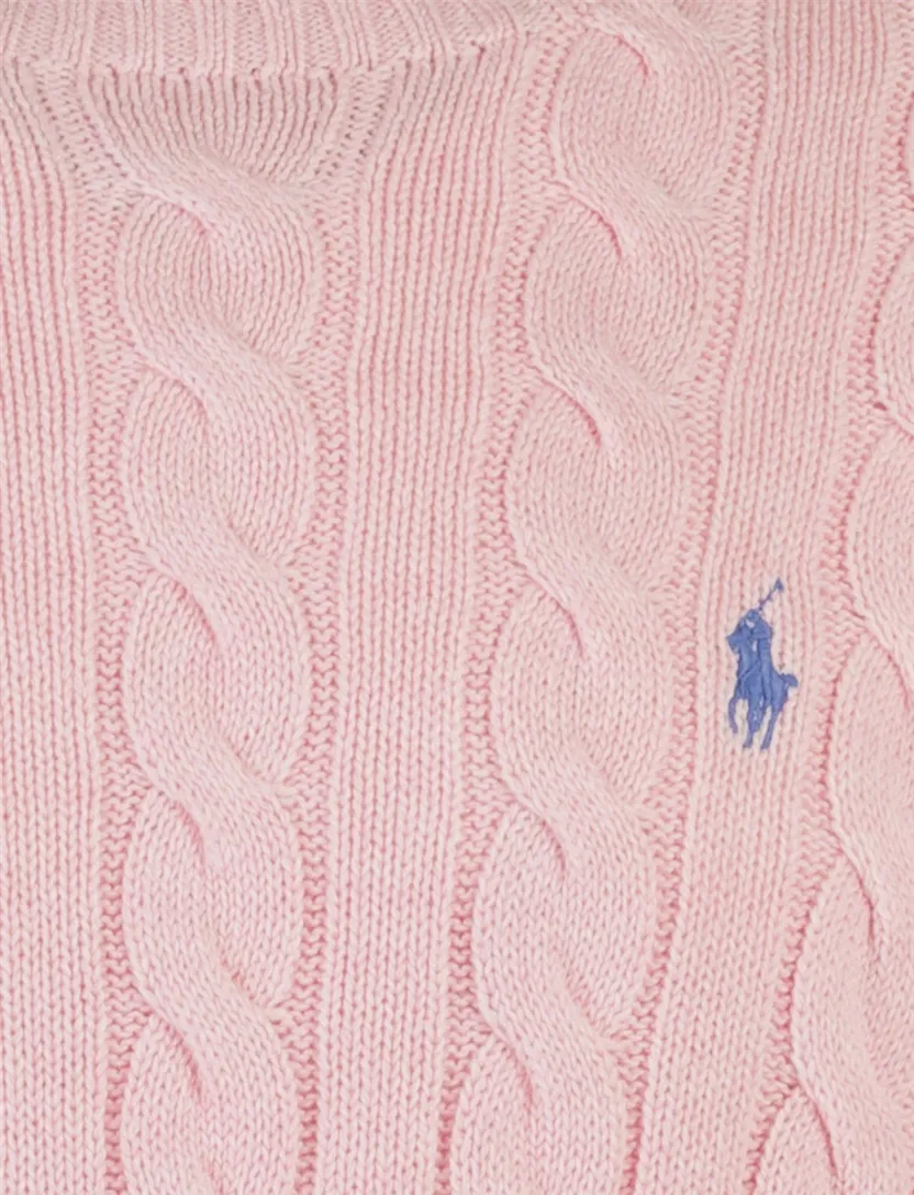 Trui Polo Ralph Lauren Custom Fit roze kabeltrui