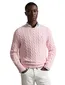 Trui Polo Ralph Lauren Custom Fit roze kabeltrui
