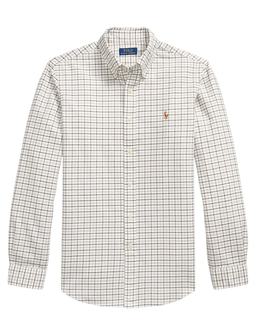 Overhemd Polo Ralph Lauren beige wit bruin multi
