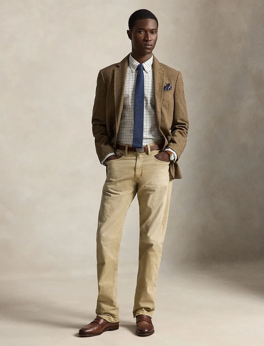 Polo Ralph Lauren overhemd wit bruin multi