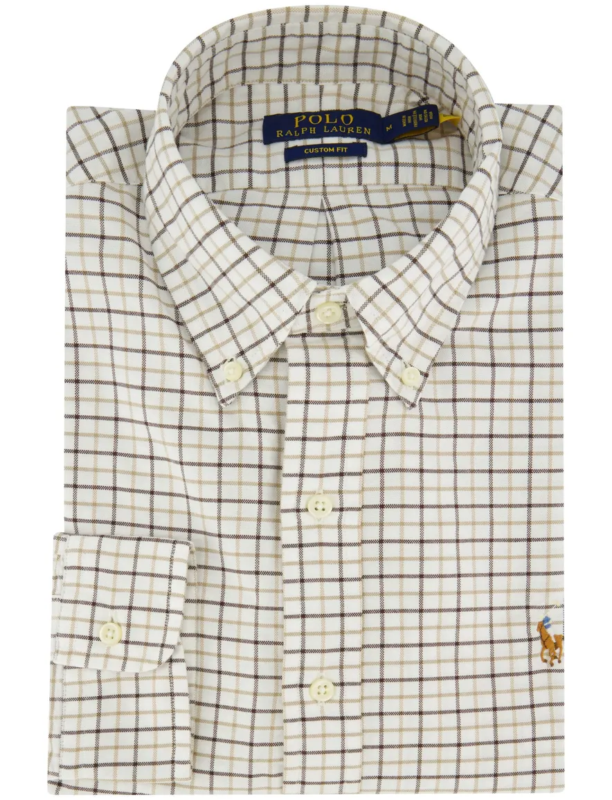 Overhemd Polo Ralph Lauren beige wit bruin multi