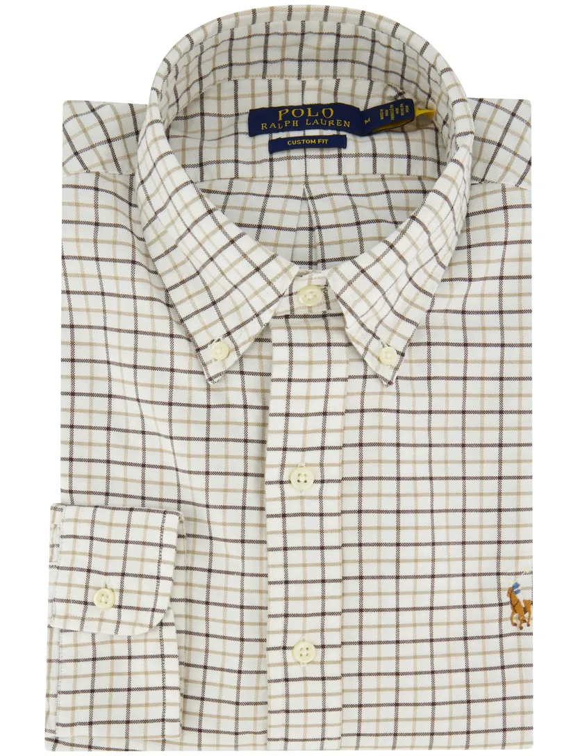 Overhemd Polo Ralph Lauren Custom Fit wit geruit