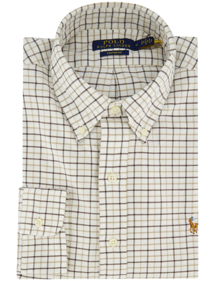 Polo Ralph Lauren Custom Fit wit geruit overhemd