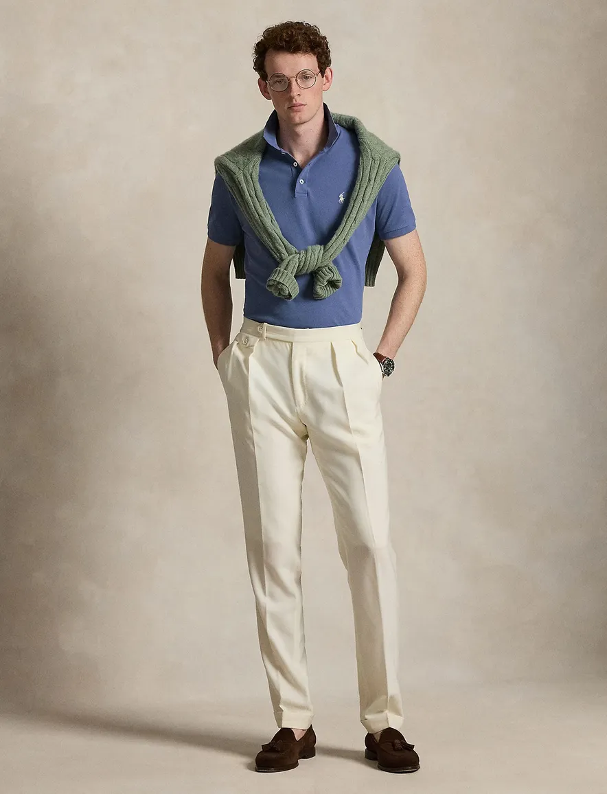 Polo Ralph Lauren Custom Slim Fit poloshirt blauw