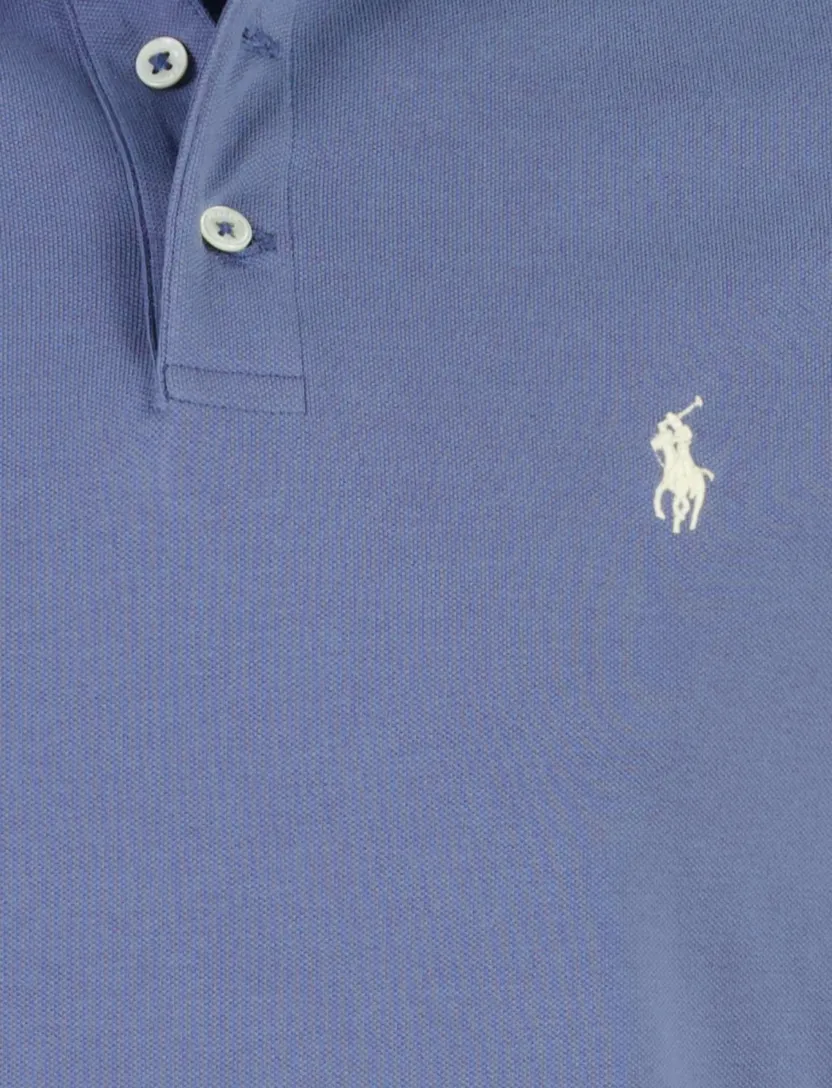 Polo Ralph Lauren Custom Slim Fit poloshirt blauw stretch