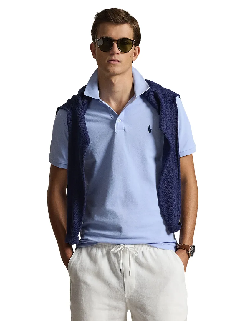 Polo Ralph Lauren Custom Slim Fit poloshirt lichtblauw