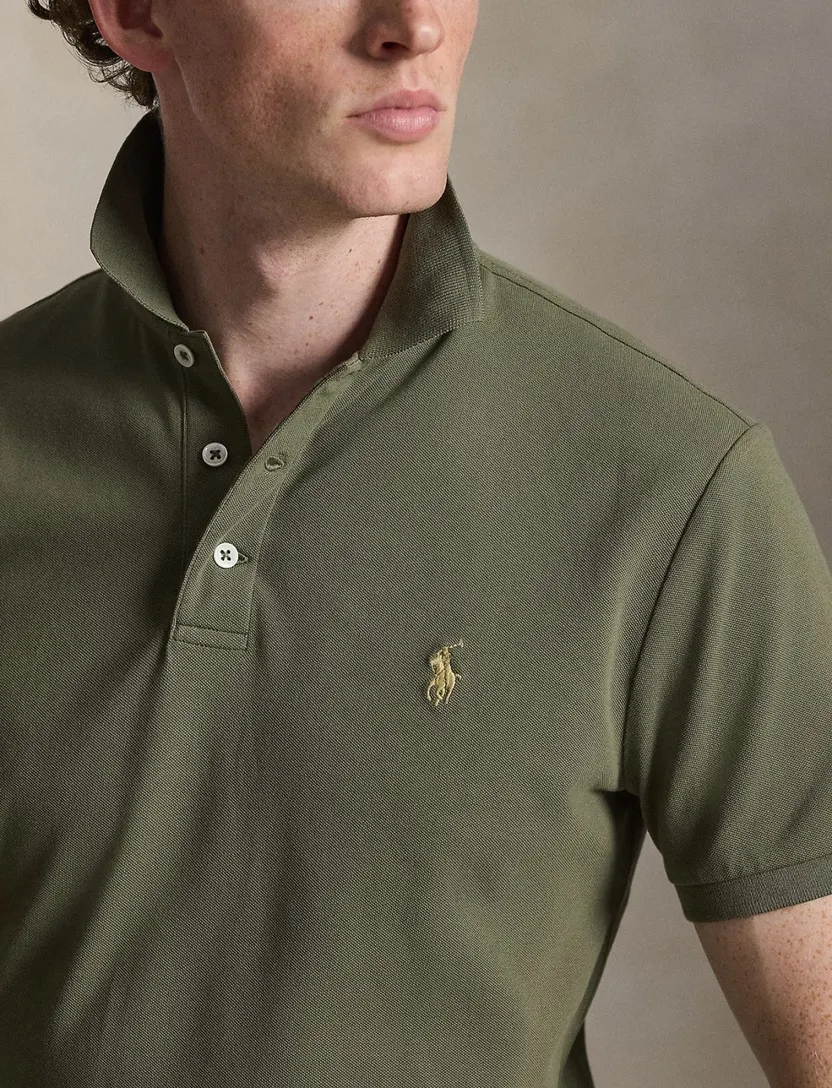 Poloshirt Polo Ralph Lauren Custom Slim Fit donkergroen