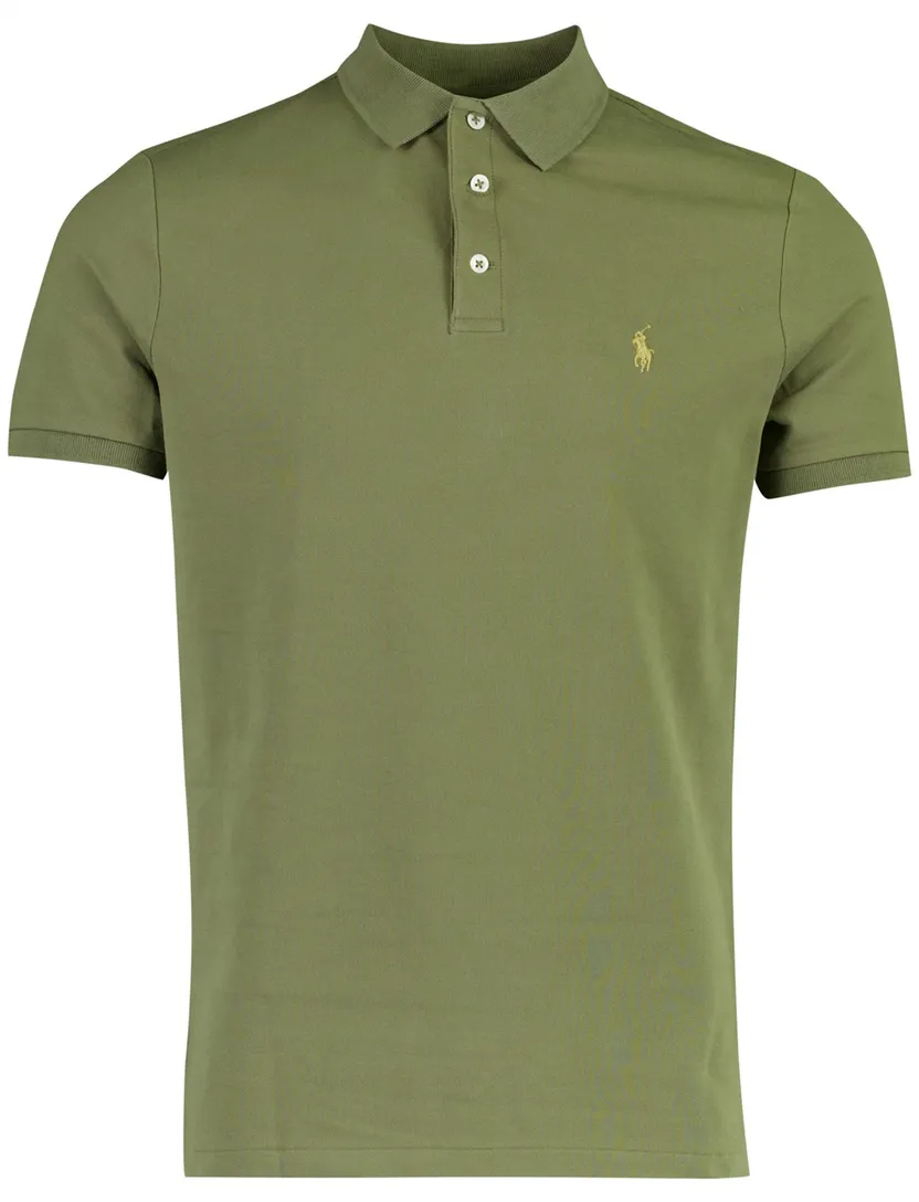Poloshirt Polo Ralph Lauren Custom Slim Fit donkergroen