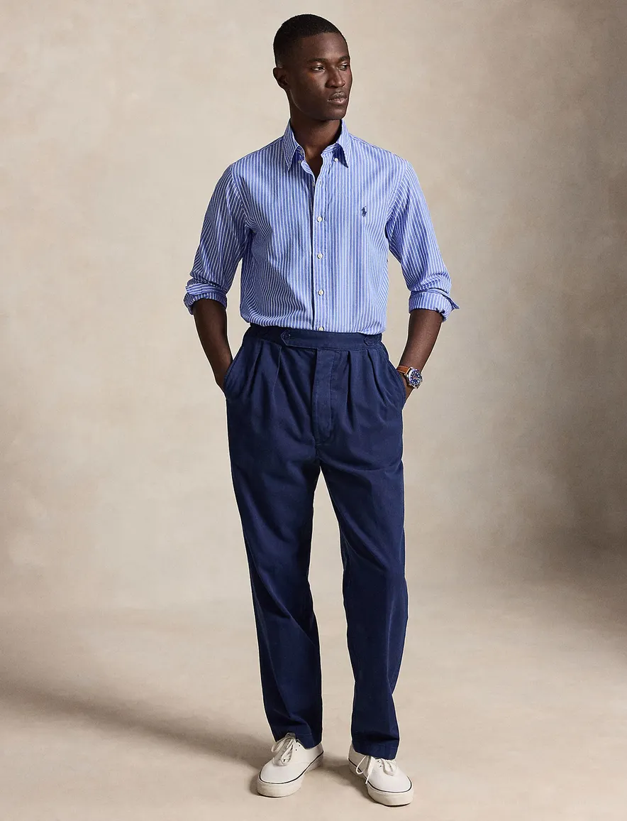 Overhemd Polo Ralph Lauren Custom Fit blauw streepmotief