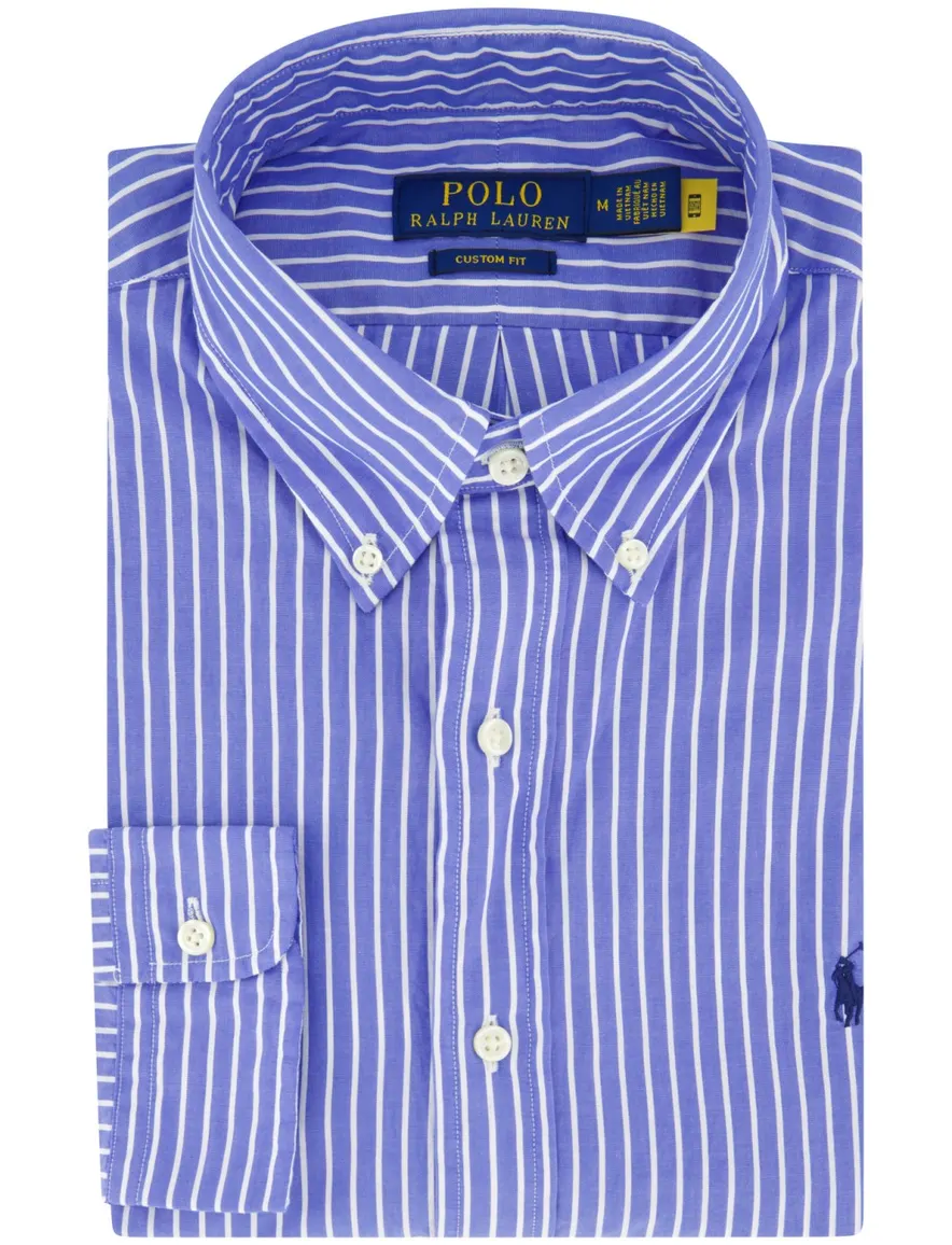 Polo Ralph Lauren Custom Fit blauw streepmotief