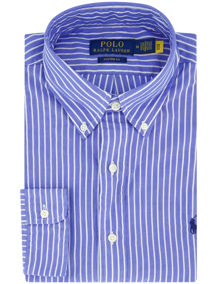 Polo Ralph Lauren Custom Fit overhemd blauw streepmotief