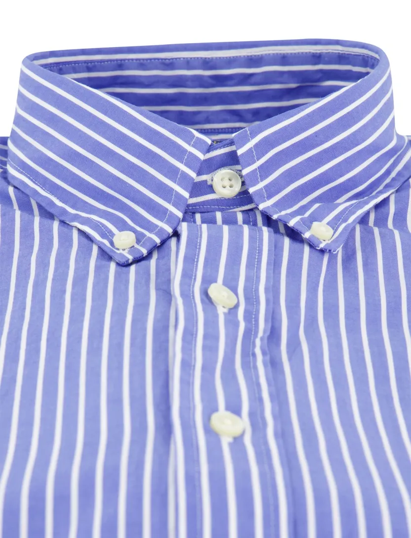 Polo Ralph Lauren Custom Fit overhemd blauw streepmotief