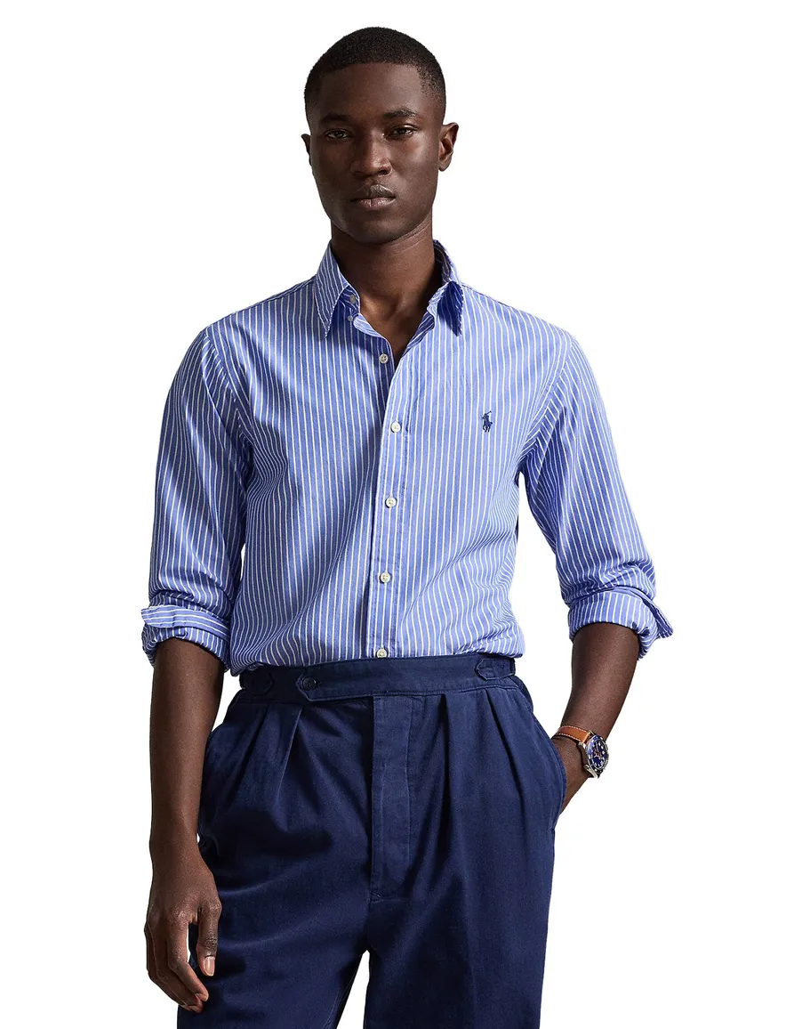 Polo Ralph Lauren Custom Fit blauw streepmotief