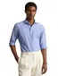 Polo Ralph Lauren Custom Fit overhemd lichtblauw gestreept linnen