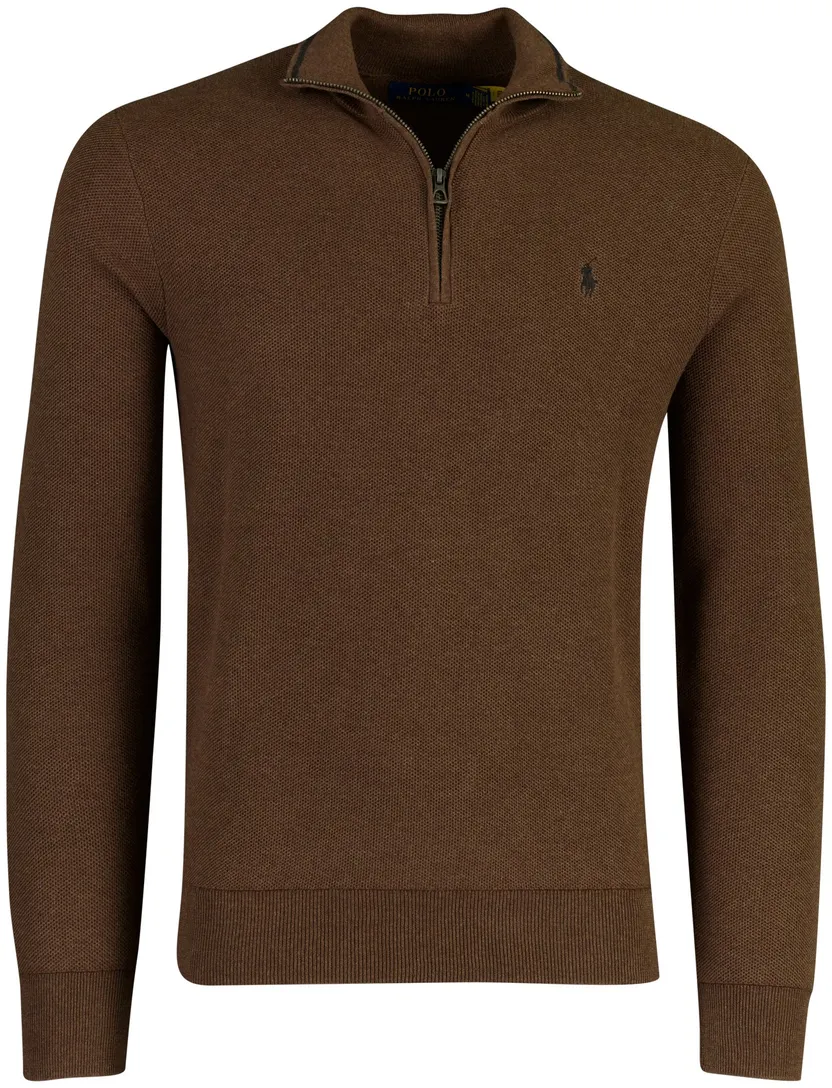 Trui Polo Ralph Lauren half zip bruin katoen