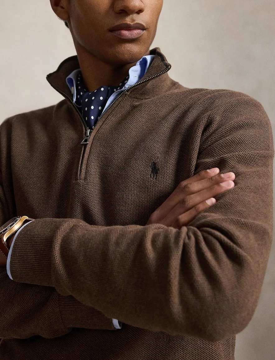 Polo Ralph Lauren half zip trui bruin