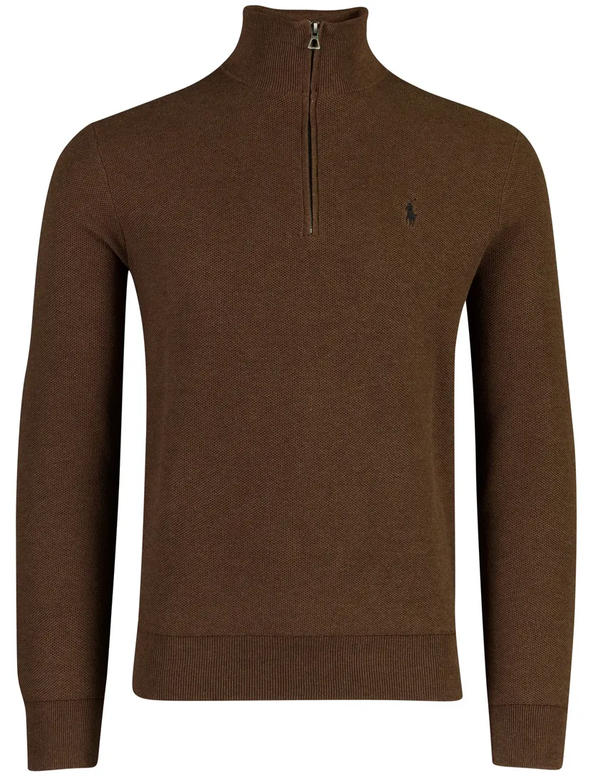 Trui Polo Ralph Lauren half zip bruin katoen