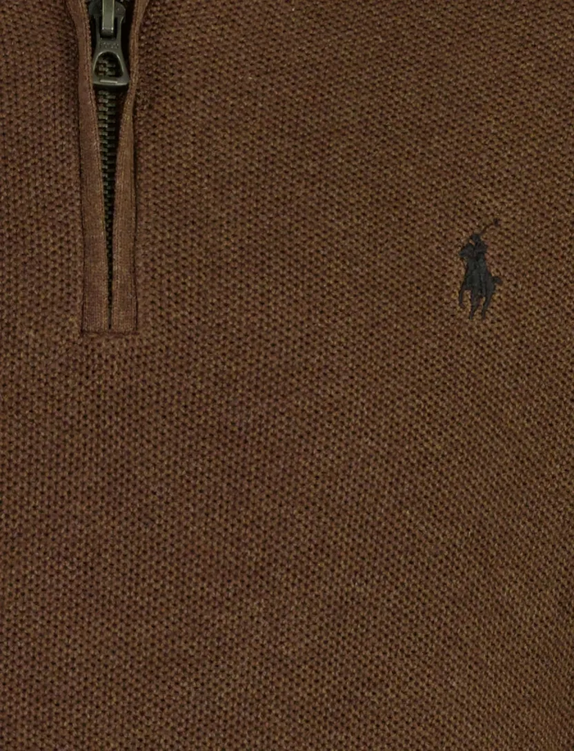 Trui Polo Ralph Lauren half zip bruin katoen