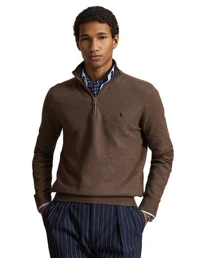 Polo Ralph Lauren Polo Ralph Lauren half zip trui bruin gebreid