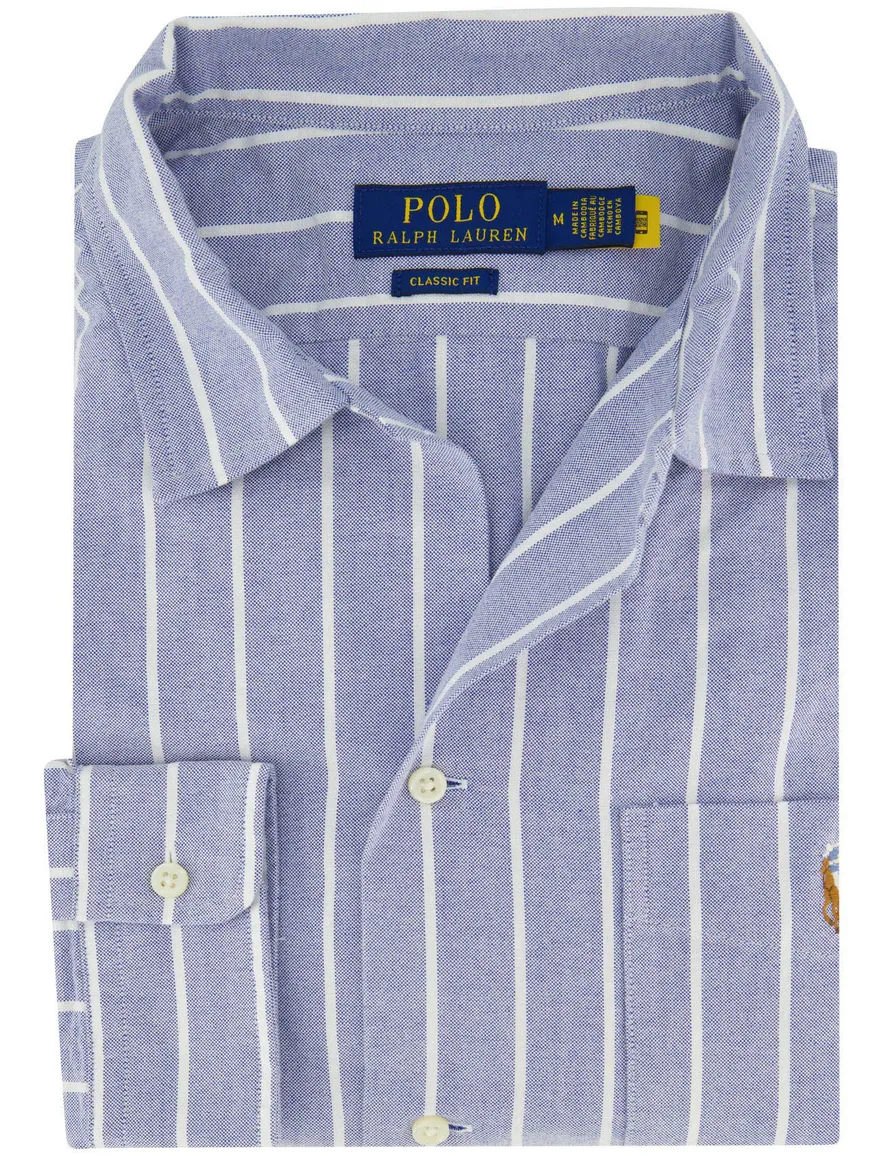 Polo Ralph Lauren Classic Fit gestreept overhemd lichtblauw
