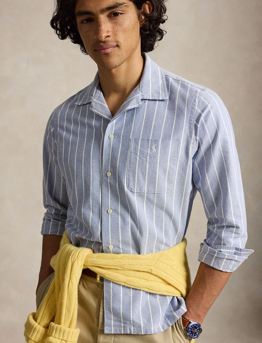 Polo Ralph Lauren Classic Fit gestreept overhemd lichtblauw