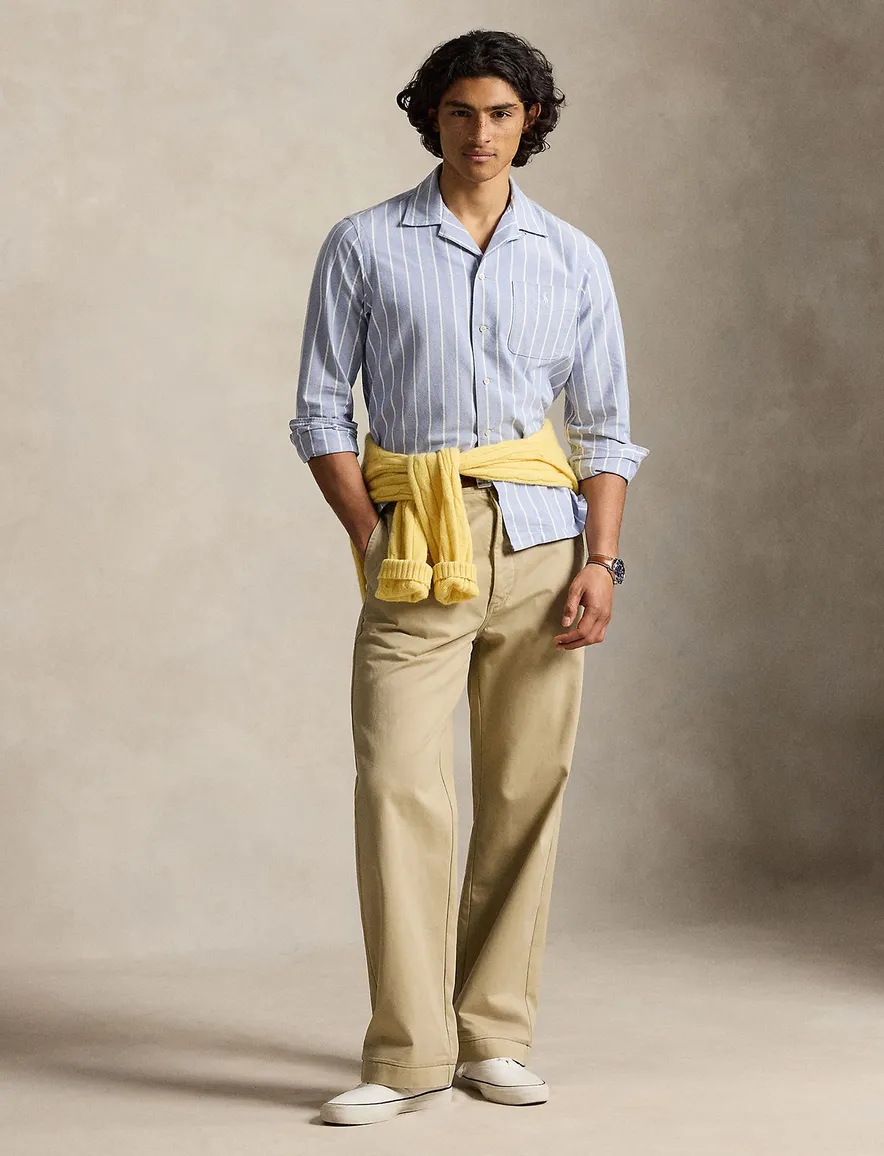 Polo Ralph Lauren Classic Fit gestreept overhemd lichtblauw