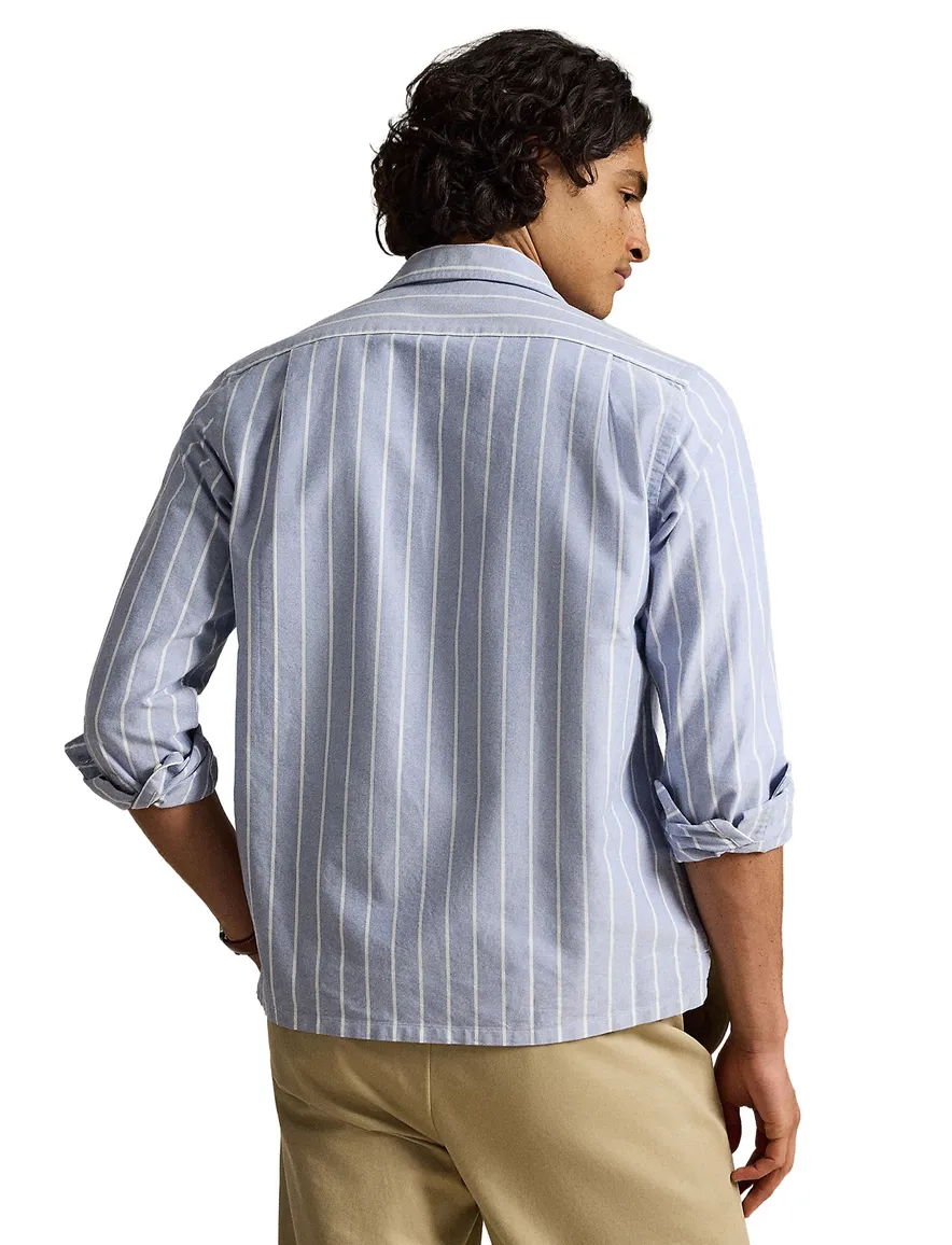 Polo Ralph Lauren Classic Fit gestreept overhemd lichtblauw